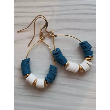 Boucles d'Oreille Héritage en perles Heishi