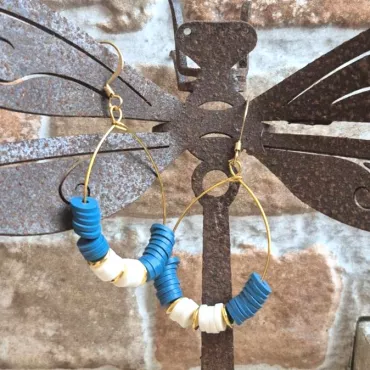 Boucles d'Oreille Héritage en perles Heishi