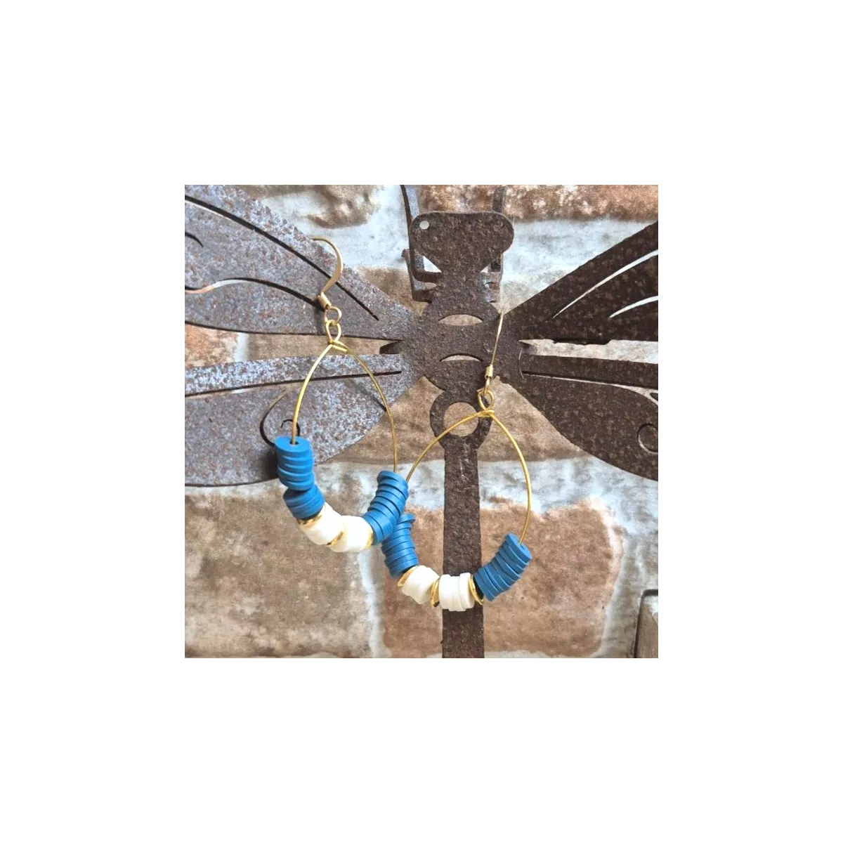 Boucles d'Oreille Héritage en perles Heishi