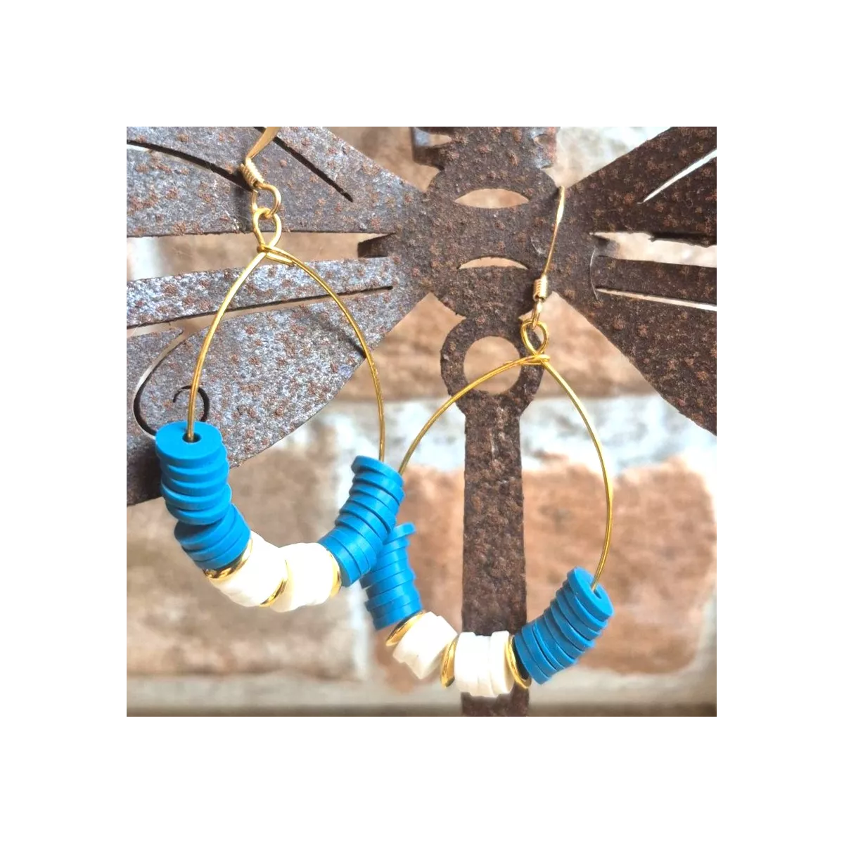 Boucles d'Oreille Héritage en perles Heishi